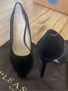 Pleaser Black Suede Pointed Stiletto Pumps